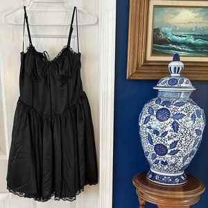 NWT Women’s Thirty/Thirty LA Black Lace Up Corset Dress Size Large